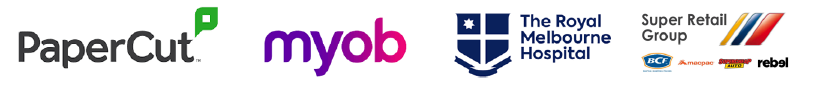 Clients include The Royal Melbourne Hospital, MYOB, Super Retail Group and PaperCut