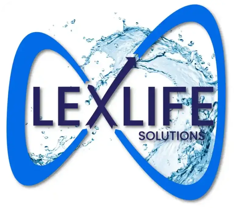 The Lexlife Logo with an infinity loop and a fluid wave inside